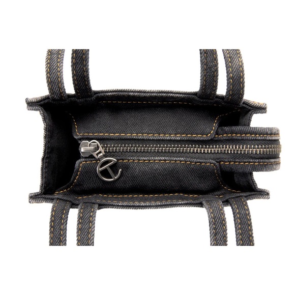 Small Telfar Denim Shopper- Black - Picture 8 of 9